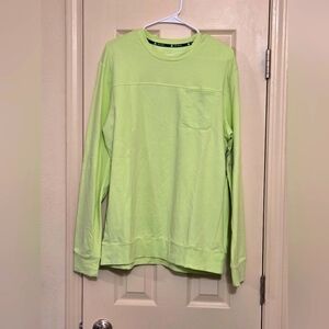Tek Gear Neon Lime Green Long Sleeve Shirt Size Large